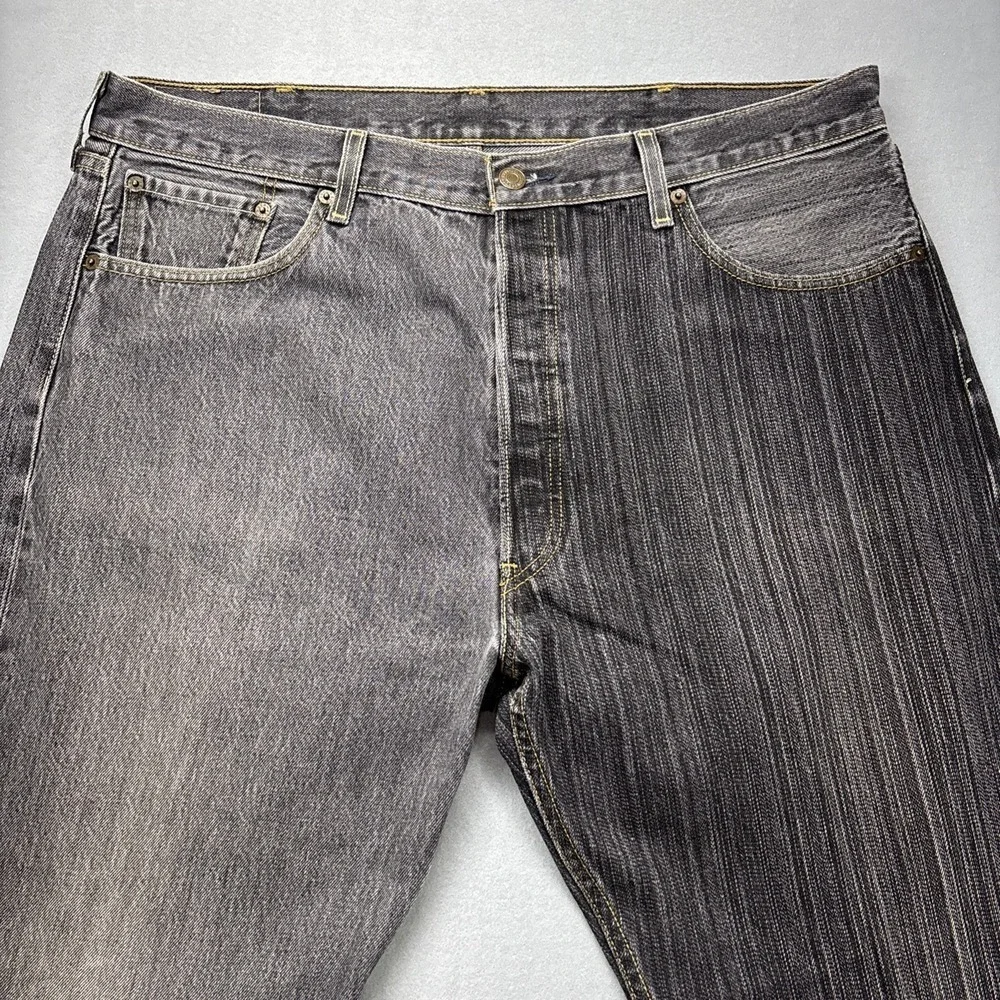 VTG Levi's 501 jeans mens 38x32 2 tone black/gray button fly Straight Baggy
